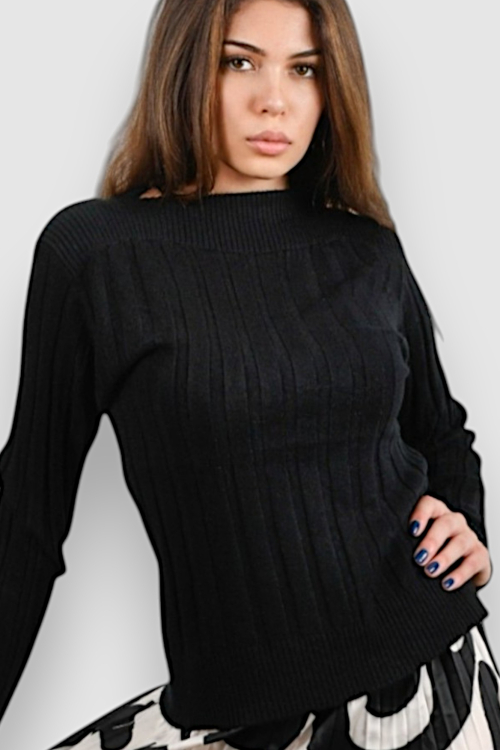 Ženski crni topliji džemper Glow