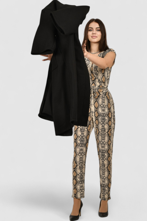 Ženski elegantni kombinezon zmijski uzorak Frankie