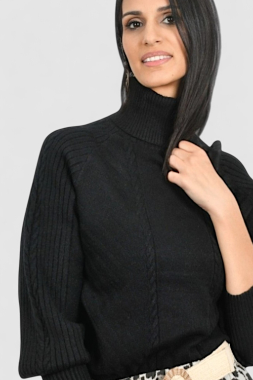 Ženski crni topliji džemper Oriana