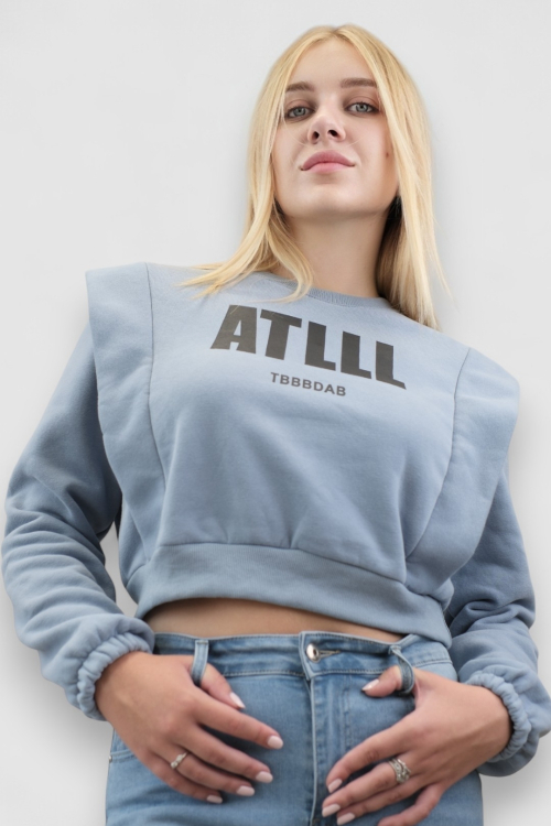 Ženska plava hoodica bez kapuljače Brielle