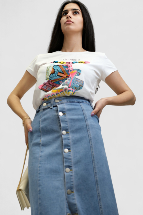 Ženska bijela majica kratki rukav Delina