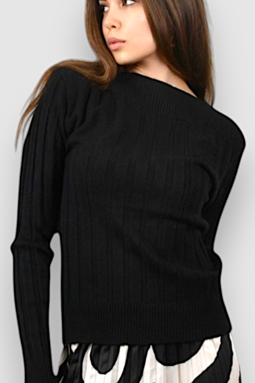 Ženski crni topliji džemper Glow