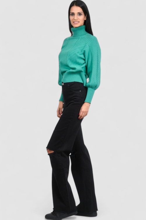 Ženski zeleni topliji džemper Oriana