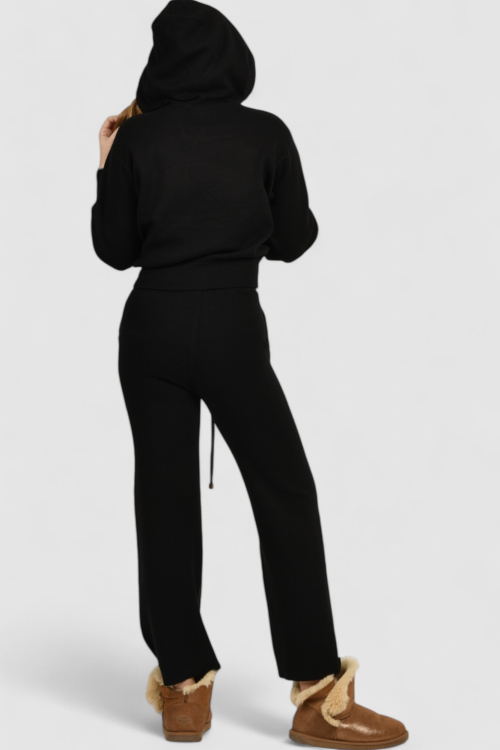 Ženska crna hoodica sa kapuljačom Noelia