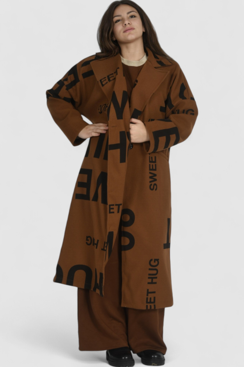 Ženski smeđi dugi kaput Liberty