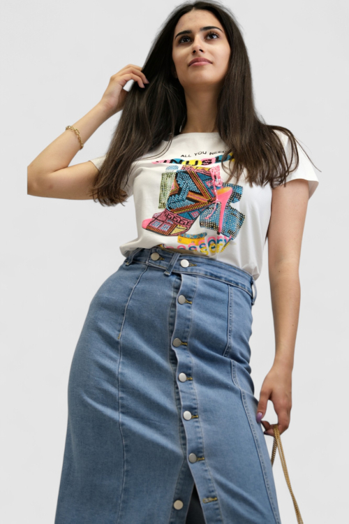 Ženska bijela majica kratki rukav Delina