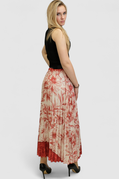 Ženska crvena plisirana suknja Carine