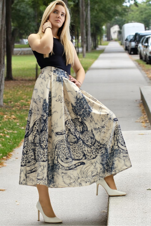 Ženska bež maxi suknja Natali