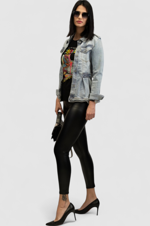 Ženska crna majica kratki rukav Delina