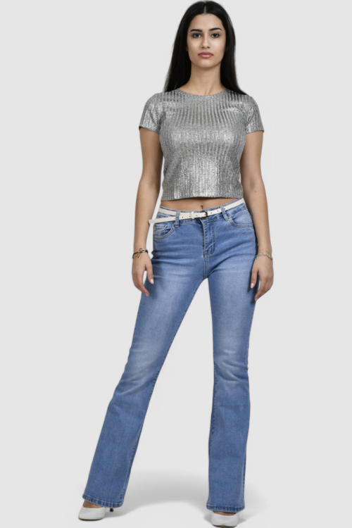 Ženska srebrna majica kratki rukav Gia