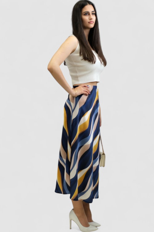 Ženska plava midi suknja Amayena