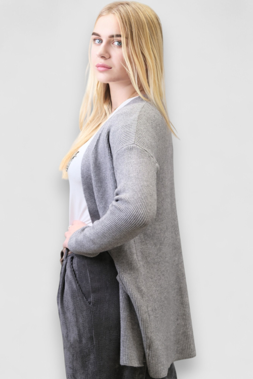 Ženski sivi kratki kardigan Jossie