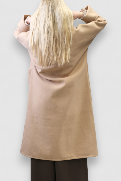 Ženski smeđi dugi kaput Carly