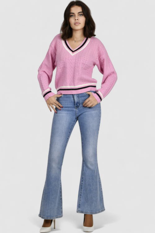 Ženski rozi lagani džemper Baylee