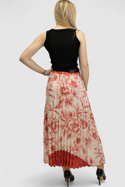 Ženska crvena plisirana suknja Carine