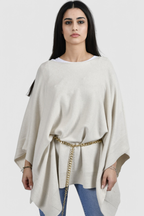 Ženski bijeli poncho Natasha