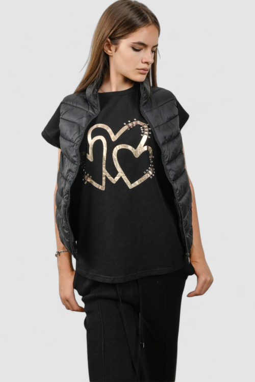 Ženski crni kratki prsluk Felicity