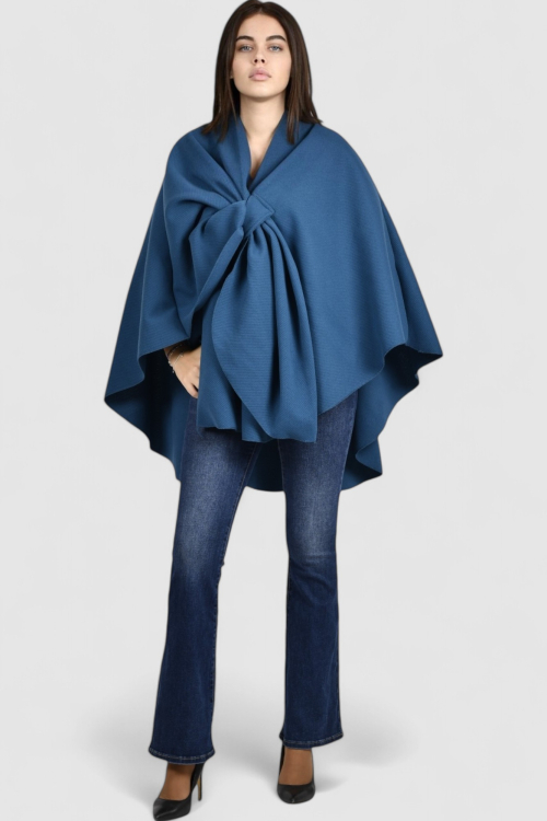 Ženski plavi poncho Bess