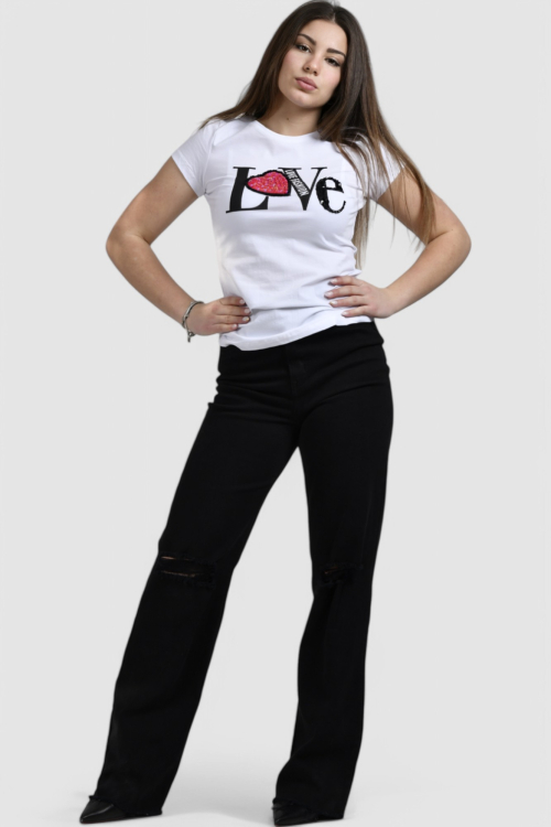 Ženska bijela majica kratki rukav Henriette