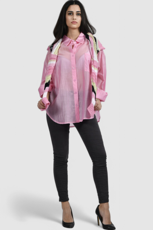 Ženska roza elegantna košulja Annabelle