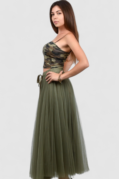 Ženski party top vojnički uzorak Clare