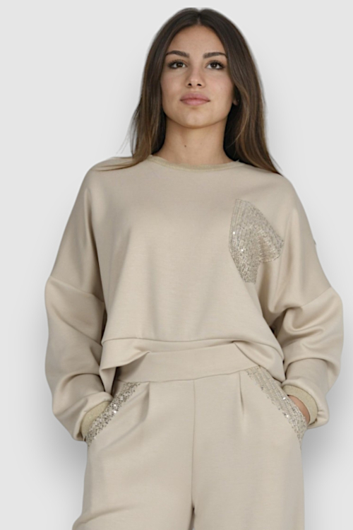 Ženski bež modni gornji dio trenirke Iliana