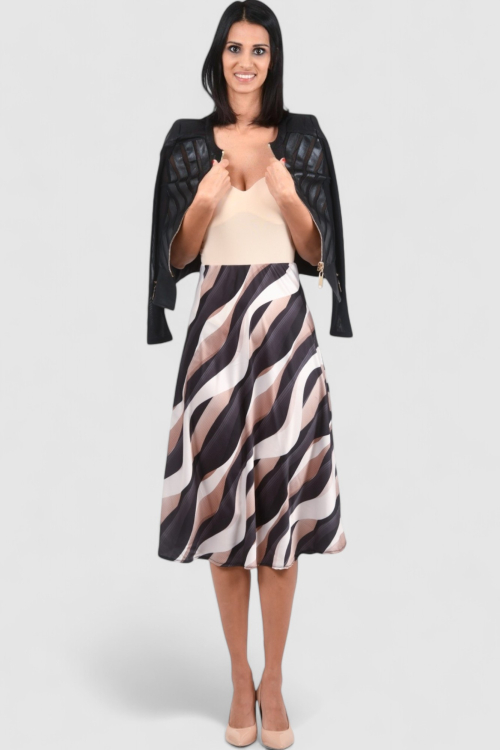 Ženska smeđa midi suknja Amayena