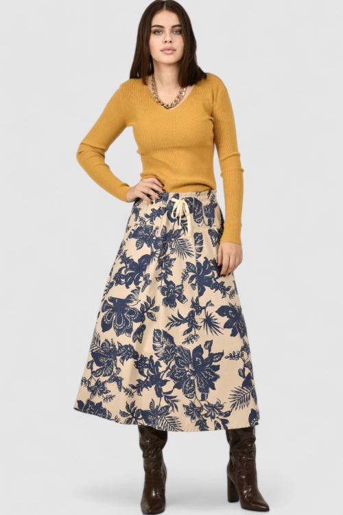 Ženska plava midi suknja Daniela