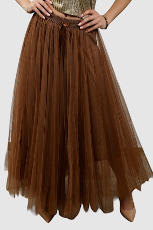 Ženska smeđa maxi suknja Isabel