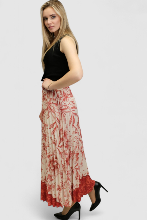 Ženska crvena plisirana suknja Carine