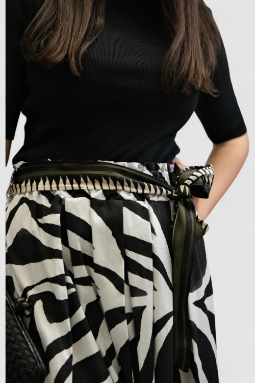 Ženska midi suknja zebra uzorak Theresa