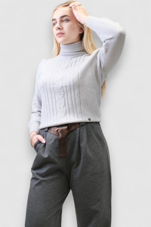 Ženski sivi topliji džemper Maelle