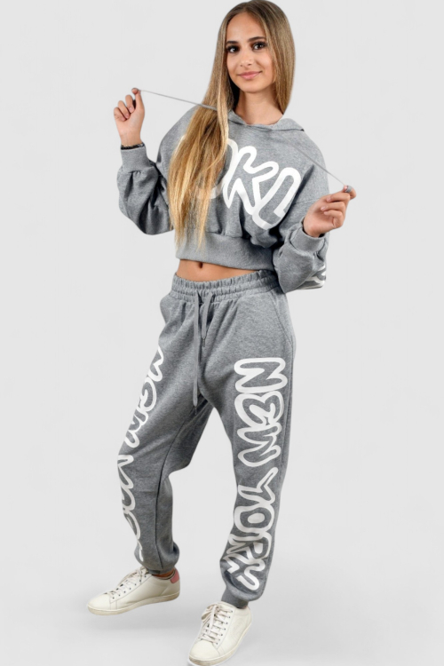 Ženska siva trenirka komplet Zuri