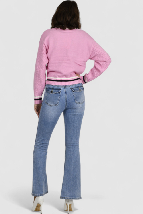 Ženski rozi lagani džemper Baylee