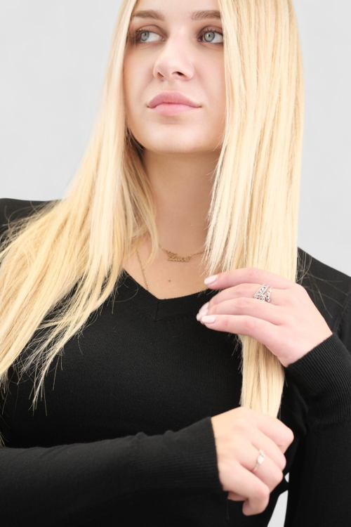 Ženski lagani crni džemper Cassandra