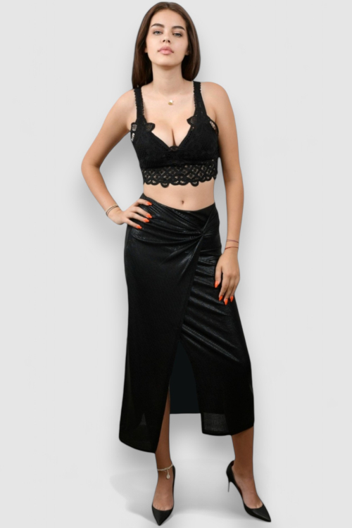 Ženska crna midi suknja Lucille