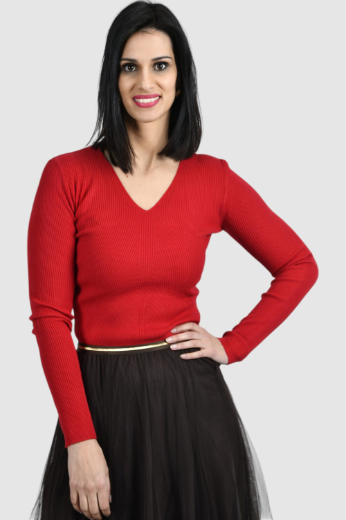 Ženski crveni lagani džemper Zoe