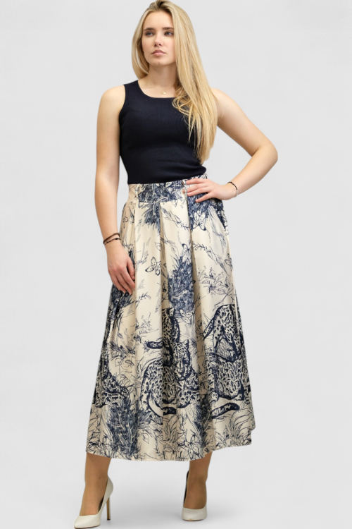 Ženska bež maxi suknja Natali