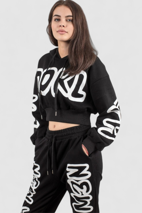 Ženska crna trenirka komplet Zuri