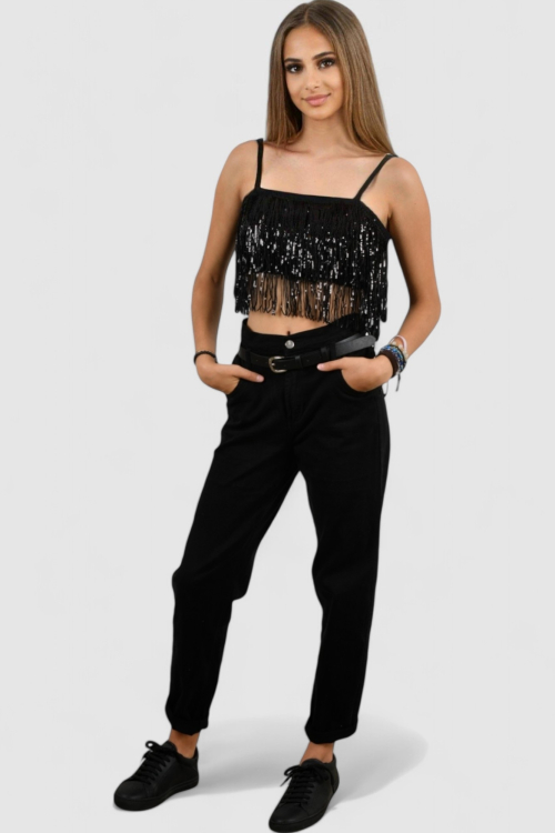 Ženski crni party top Eve