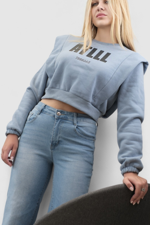 Ženska plava hoodica bez kapuljače Brielle