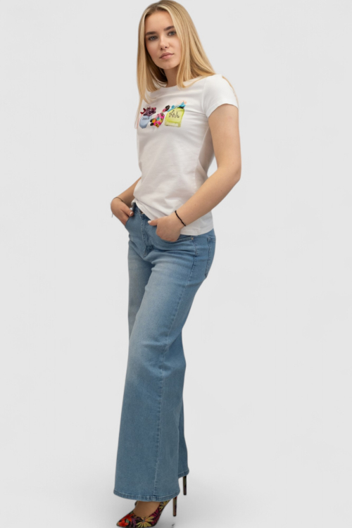 Ženska bijela majica kratki rukav Linnea