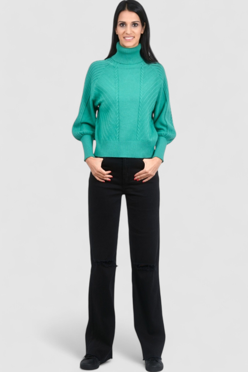 Ženski zeleni topliji džemper Oriana