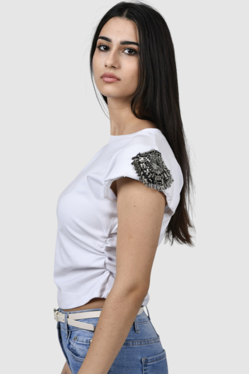 Ženska bijela majica kratki rukav Noemi