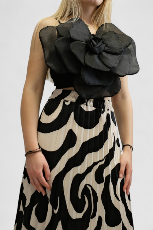 Ženska crna plisirana suknja Eli