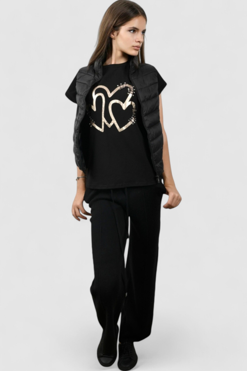 Ženski crni kratki prsluk Felicity