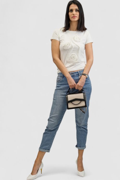 Ženska bijela majica kratki rukav Calypso