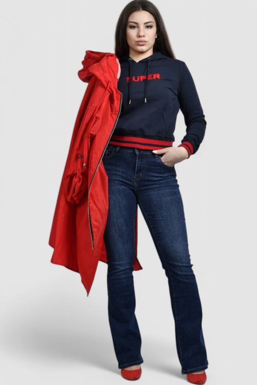 Ženska crvena duga jakna Ilyana