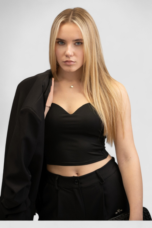 Ženski crni elegantni top Clare