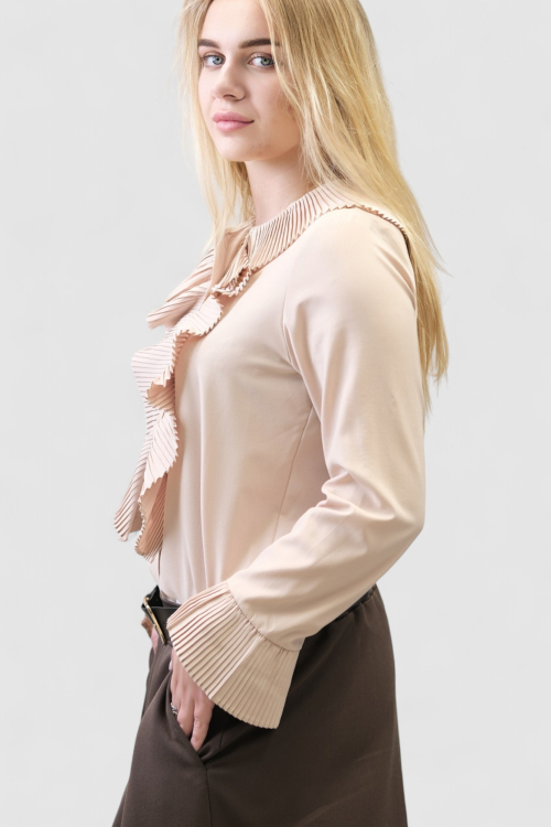 Ženska bež košulja s ukrasnim faldama Bridget